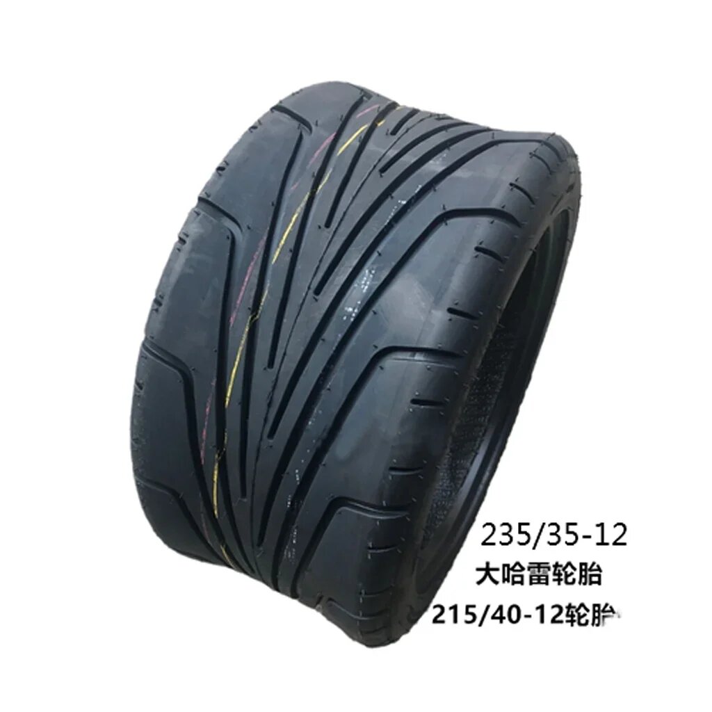 235/35-12 215/40-12 R12 бескамерная шина, плоская резиновая шина для электрического скутера Harley, Черный