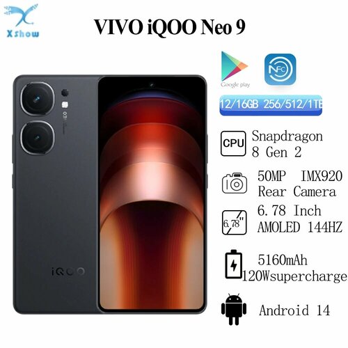 Смартфон VIVO iQOO Neo 9 12256ГБЧерныйВерсия для китая 27999₽