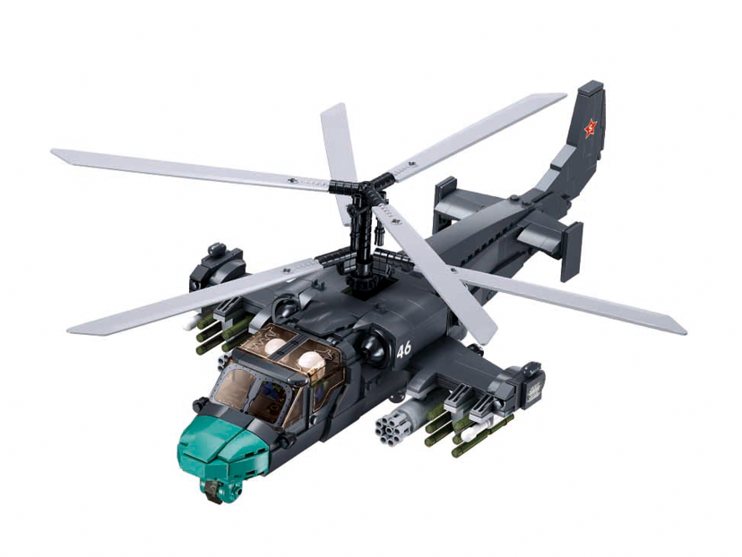 Конструктор блочный Вертолет Аллигатор Ka52 913 деталей M38-B1138