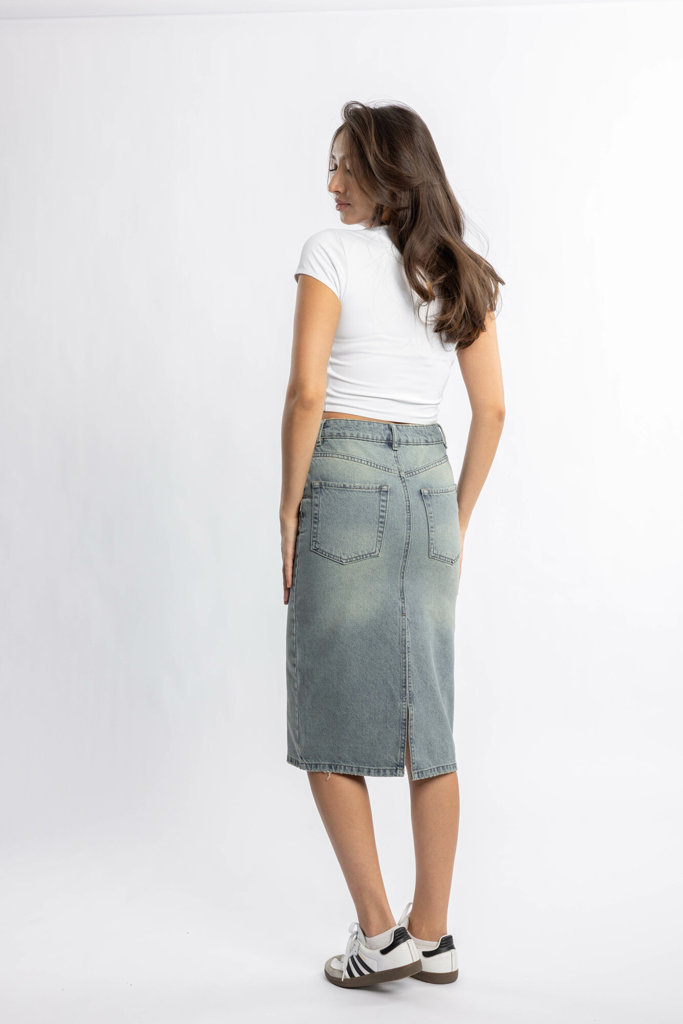 Юбка 1, размер 40//, светло-синий — фото 1