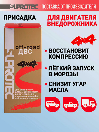 Изображение товара Присадка в масло для двигателя Супротек Off-road ДВС, Присадка для двигателя от жора масла, для внедорожников, 200мл