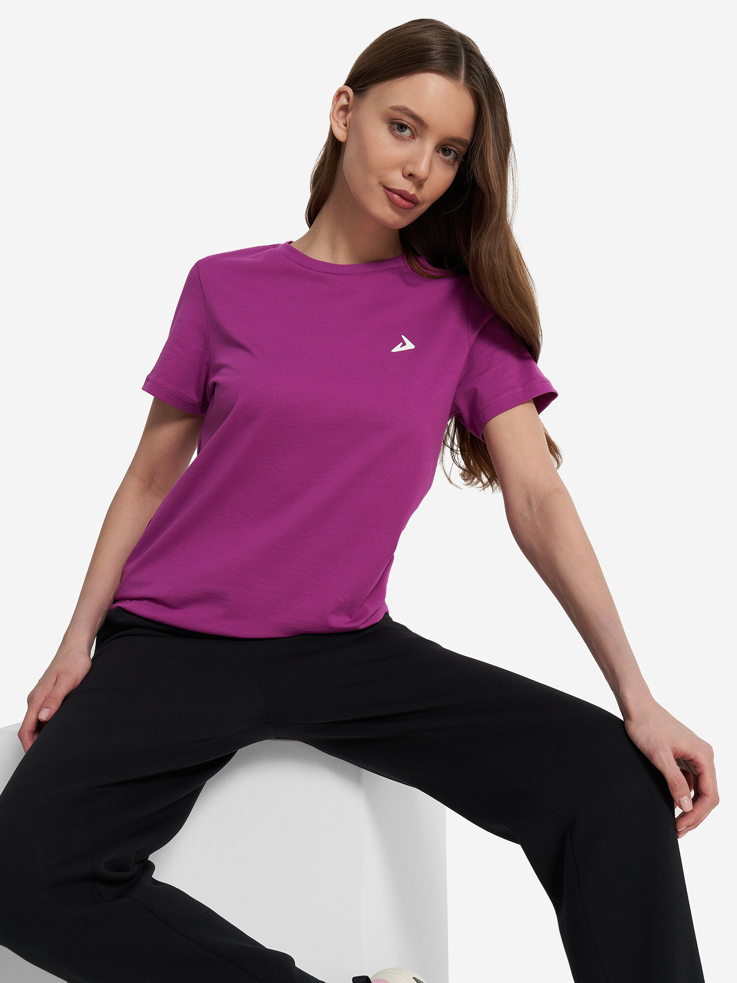 Футболка спортивная Demix W D Basic Solid T-Shirt размер 46 фиолетовый