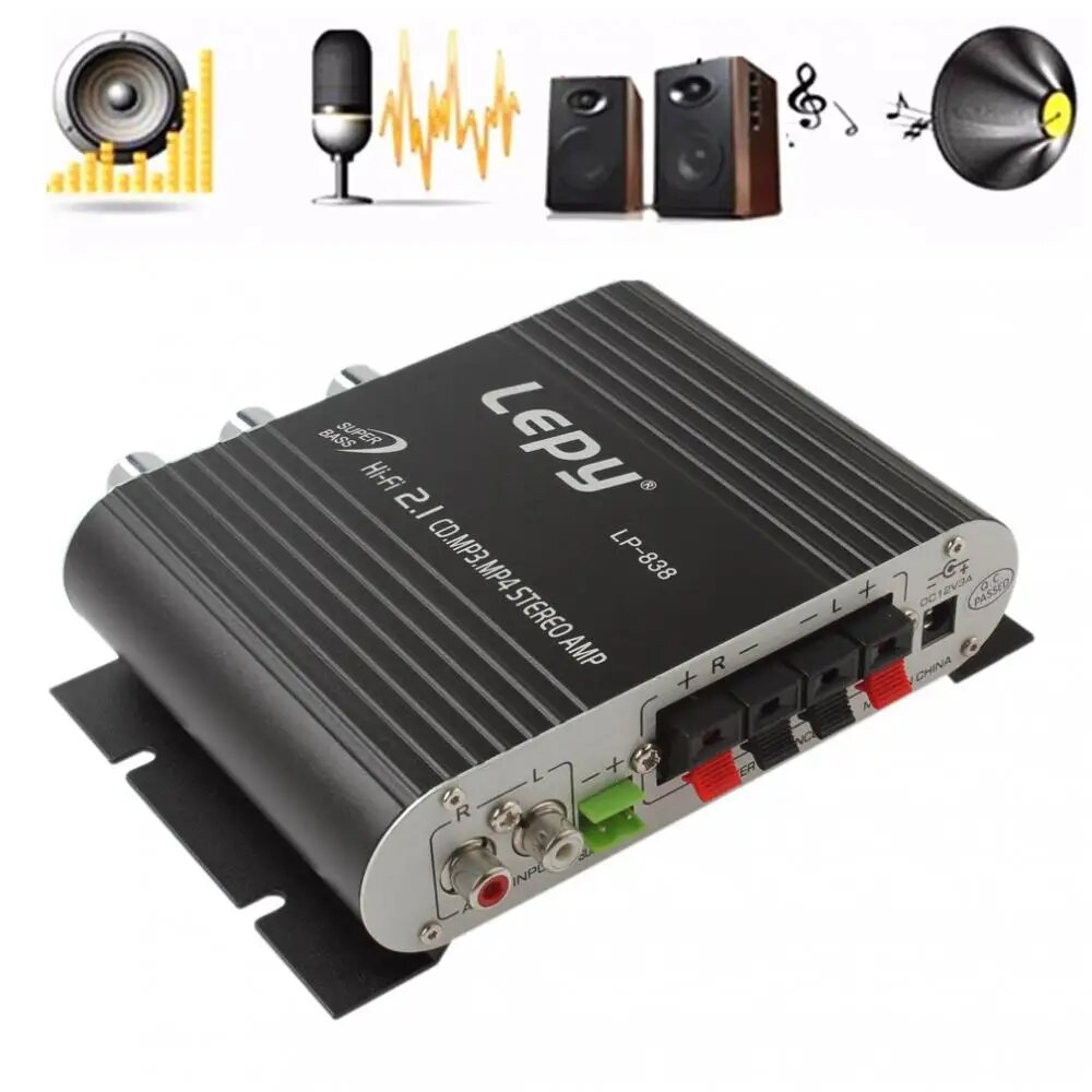 Усилитель Lepy LP-838 2.1, Черный