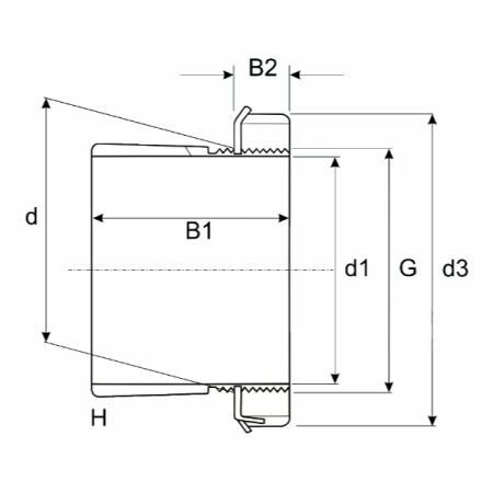 Закрепительная втулка с гайкой и стопорной шайбой/Втулка H311 TECHNIX — фото 1