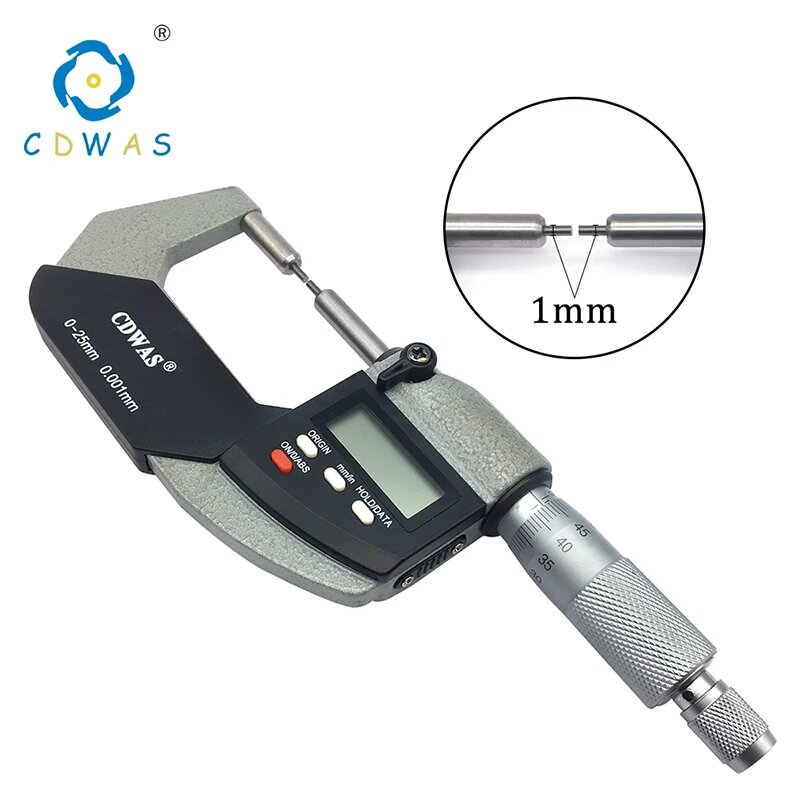 Электронный микрометр CDWAS 0-25 мм, 1mm Spline digital