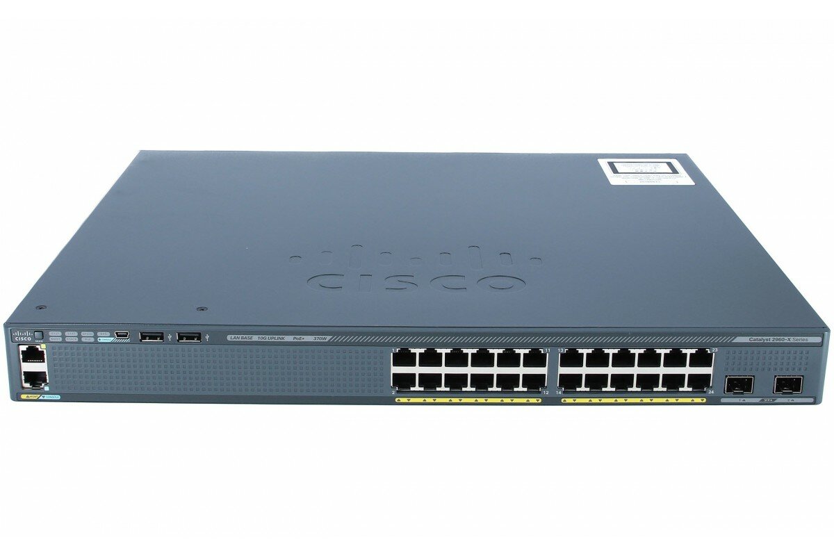 Коммутатор Cisco Catalyst WS-C2960X-24PD-L REF 24х1000 МБит/с 2хSFP+