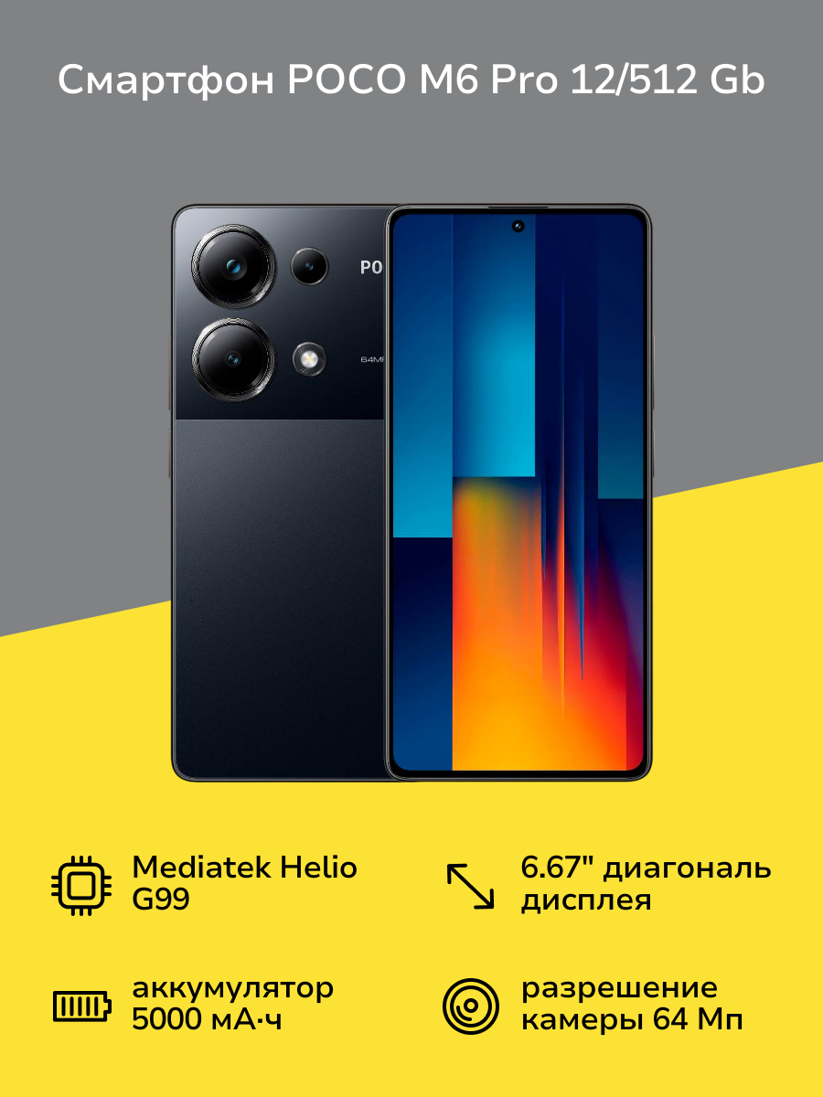 Смартфон POCO M6 Pro 12/512 Gb Black