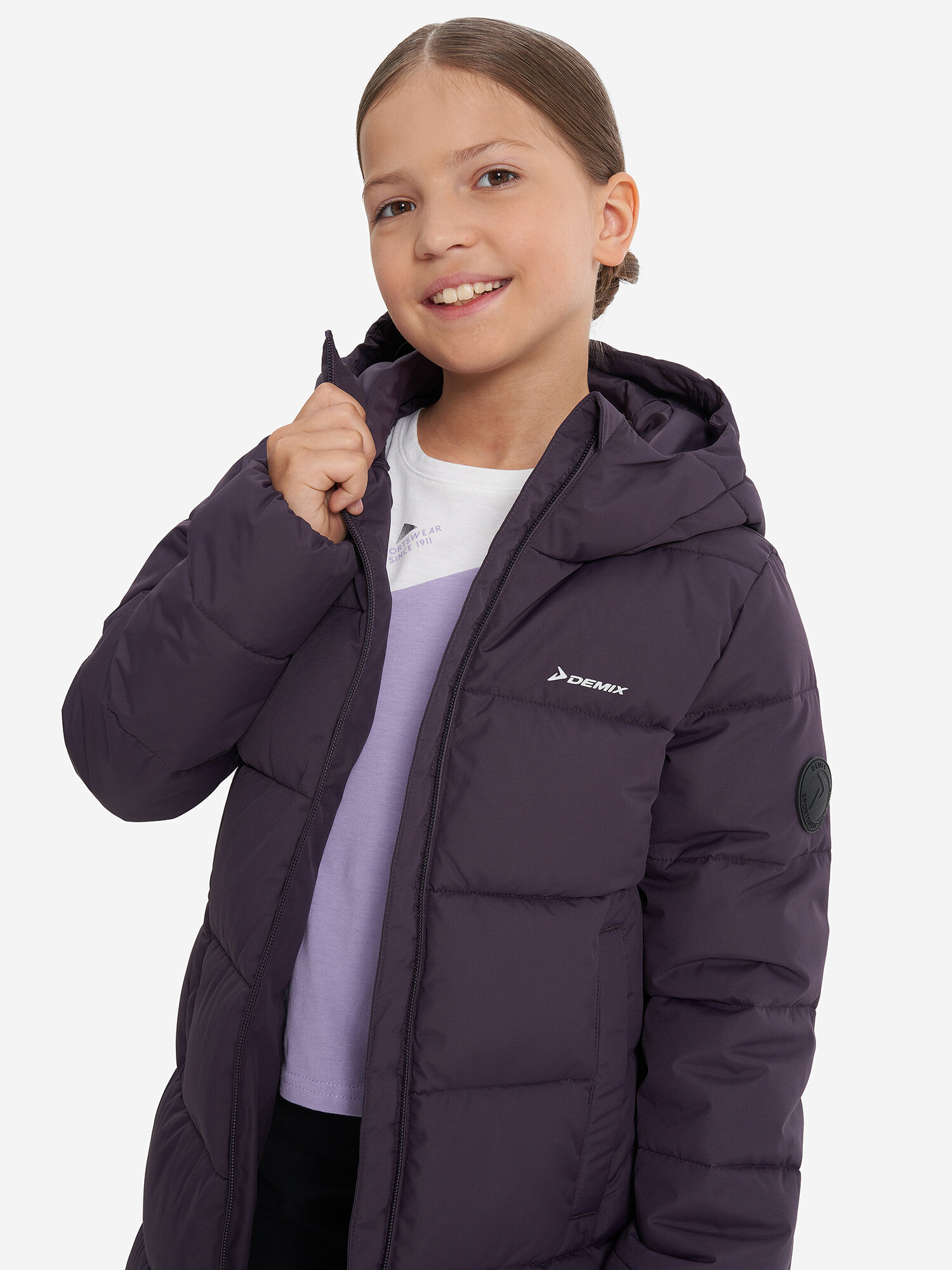 Куртка Demix Girls Faux Down Jacket размер 152/158 сливовый