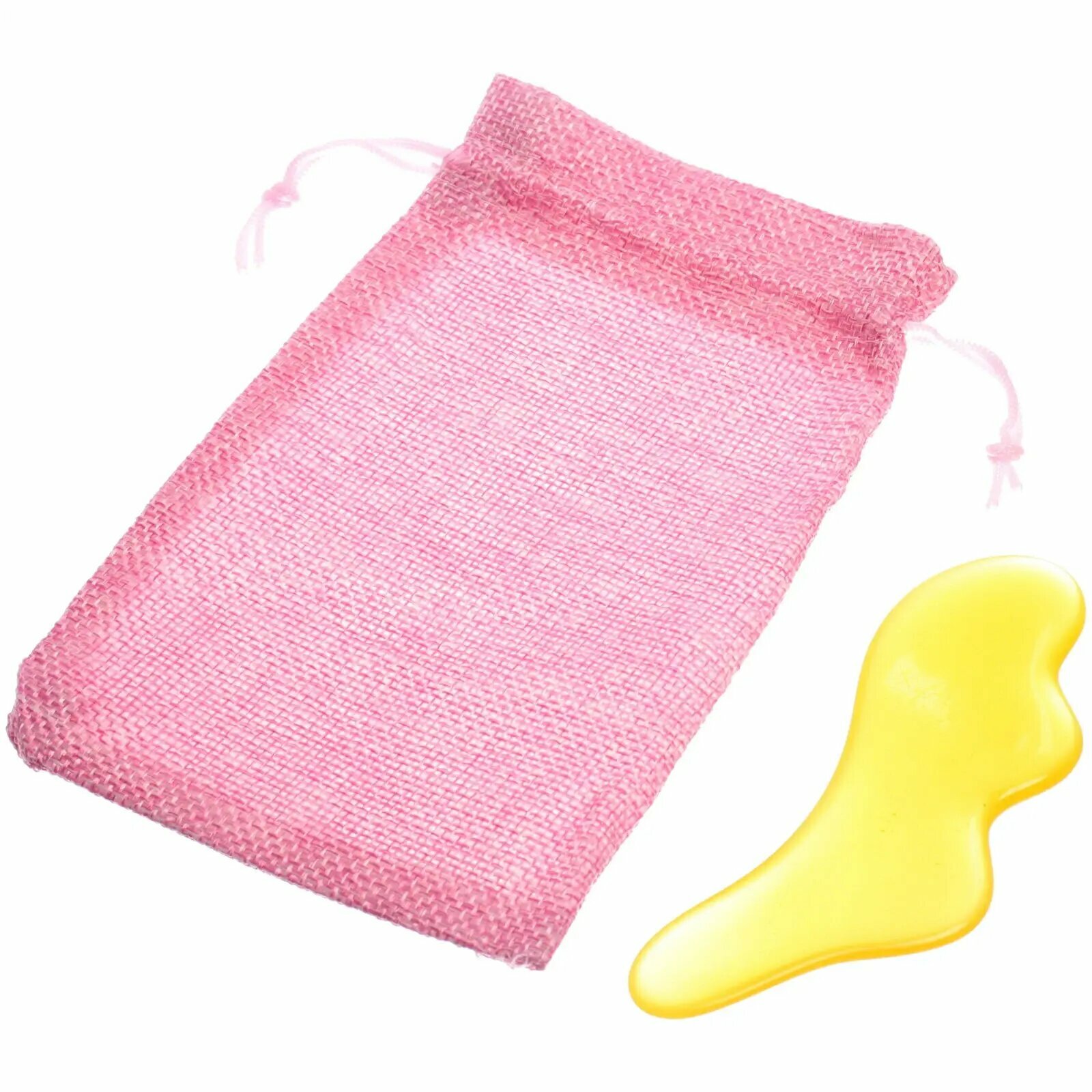 Массажер для лица и шеи Gua sha, коралловый, 10х4см, в мешочке