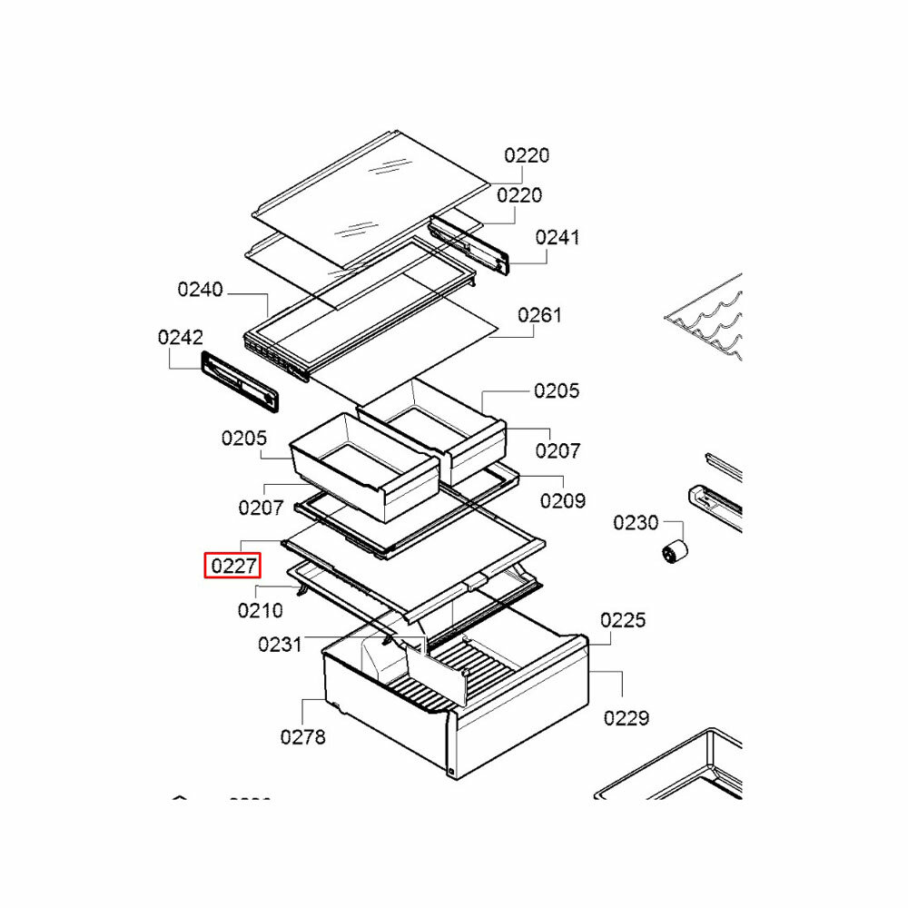 Стеклопанель для холодильника Bosch KGN39 (11027974)