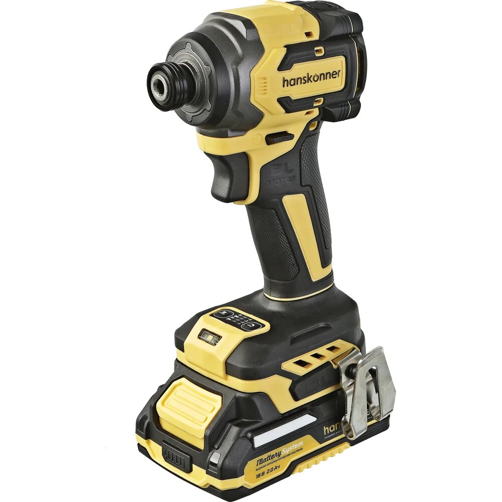 Hanskonner Винтоверт удар б/щ, 18В,1BatterySystem,280Нм,1/4",2x2Ач, кейс HCD20280BLWC