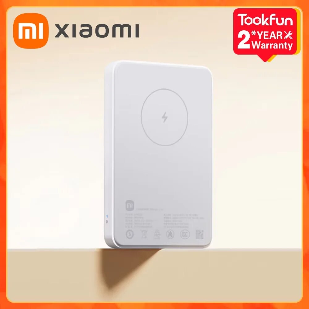 Новый магнитный внешний аккумулятор Xiaomi 5000 мАч USB-C с двусторонней быстрой зарядкой 7,5 Вт, беспроводная зарядка, портативное беспроводное зарядное устройство для iPhone, WPB0507, 5000 мАч