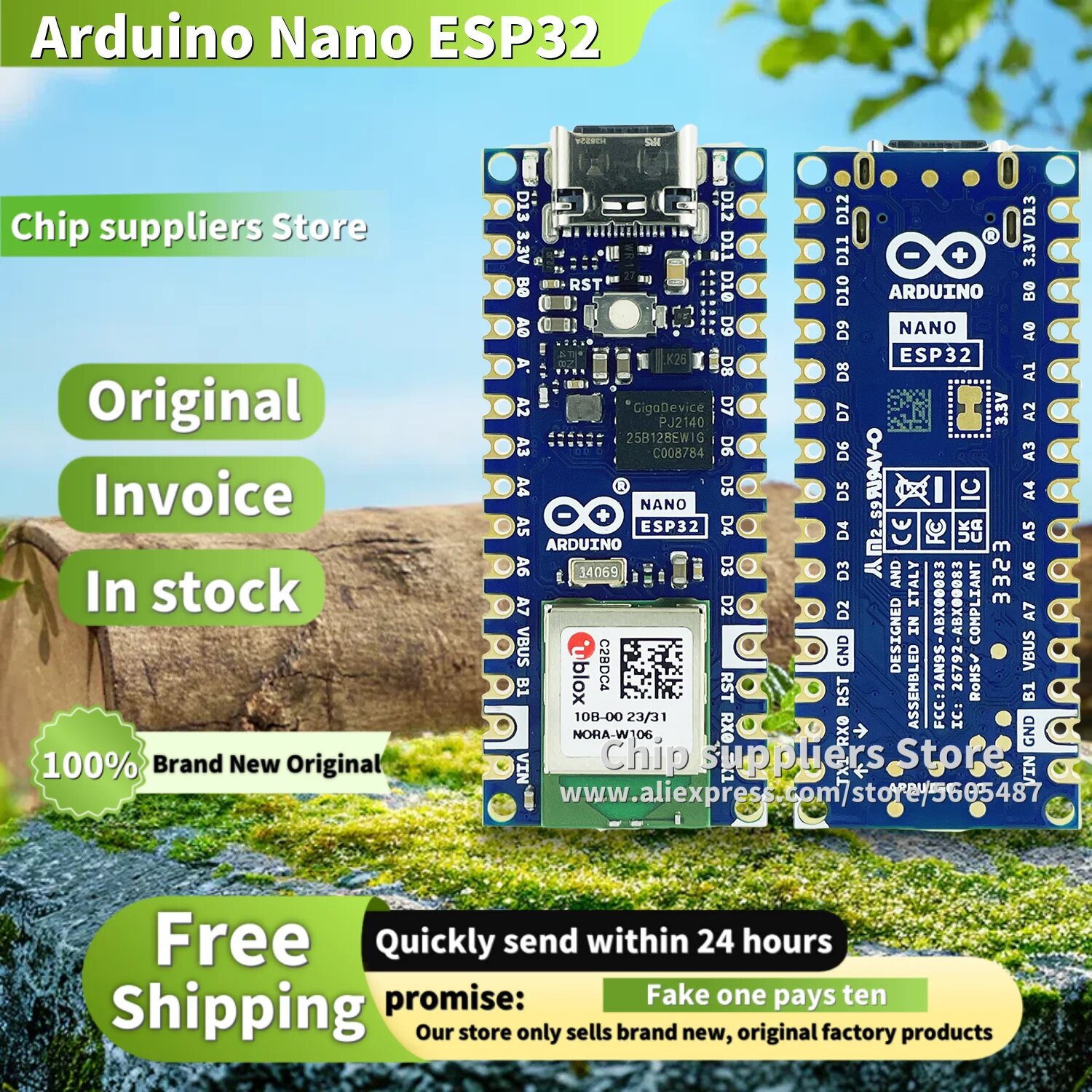 1 шт./лот Arduino Nano ESP32 ABX00092 макетная плата ESP32-S3 оригинальный запас
