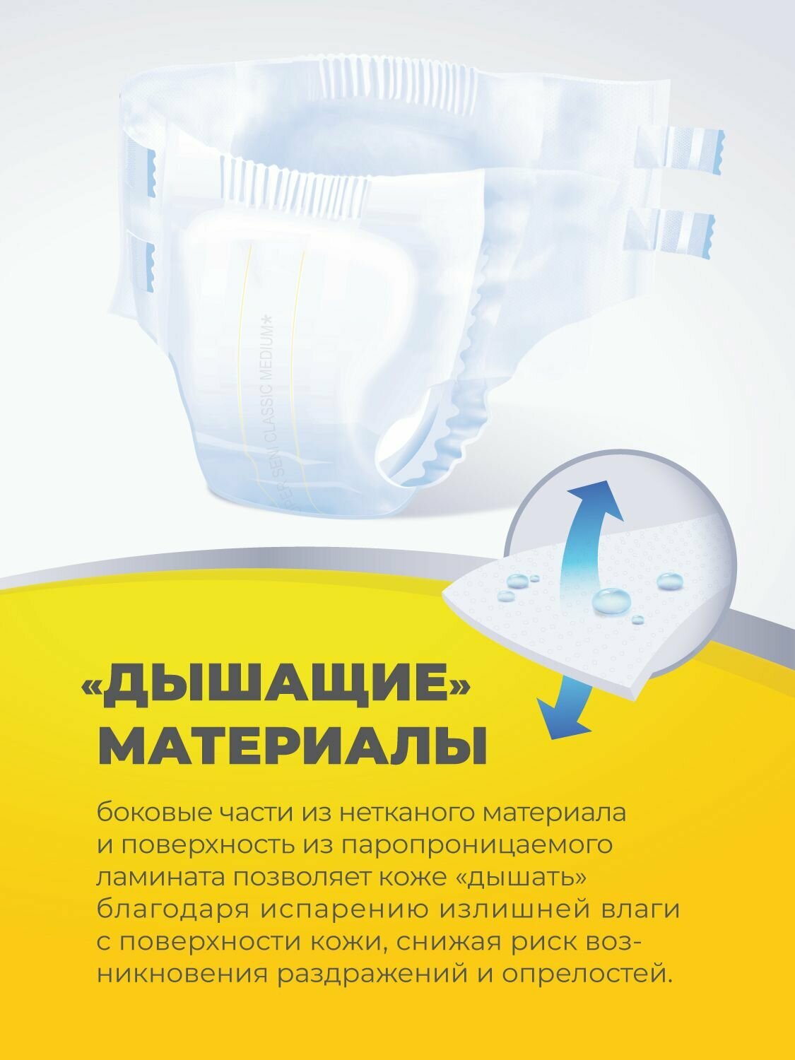 Подгузники Для Взрослых Подгузники Super Seni Classic размер Medium для средней степени недержания, 10 шт.