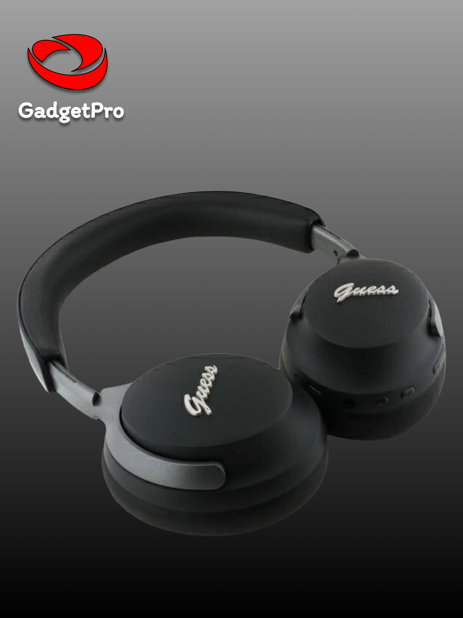 Беспроводные наушники GUESS GUBHC22PSFCSMK, Bluetooth 5.3, ANC/ENC до 32 часов работы, IPX4, серебристо-чёрные — фото 1