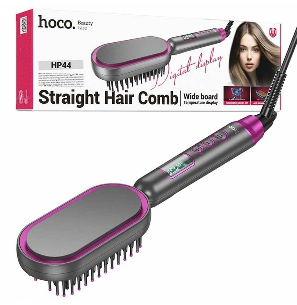 Фен расческа-выпрямитель для волос Hoco HP44, 1800 Вт, DC-мотор, 6 режимов работы — фото 1