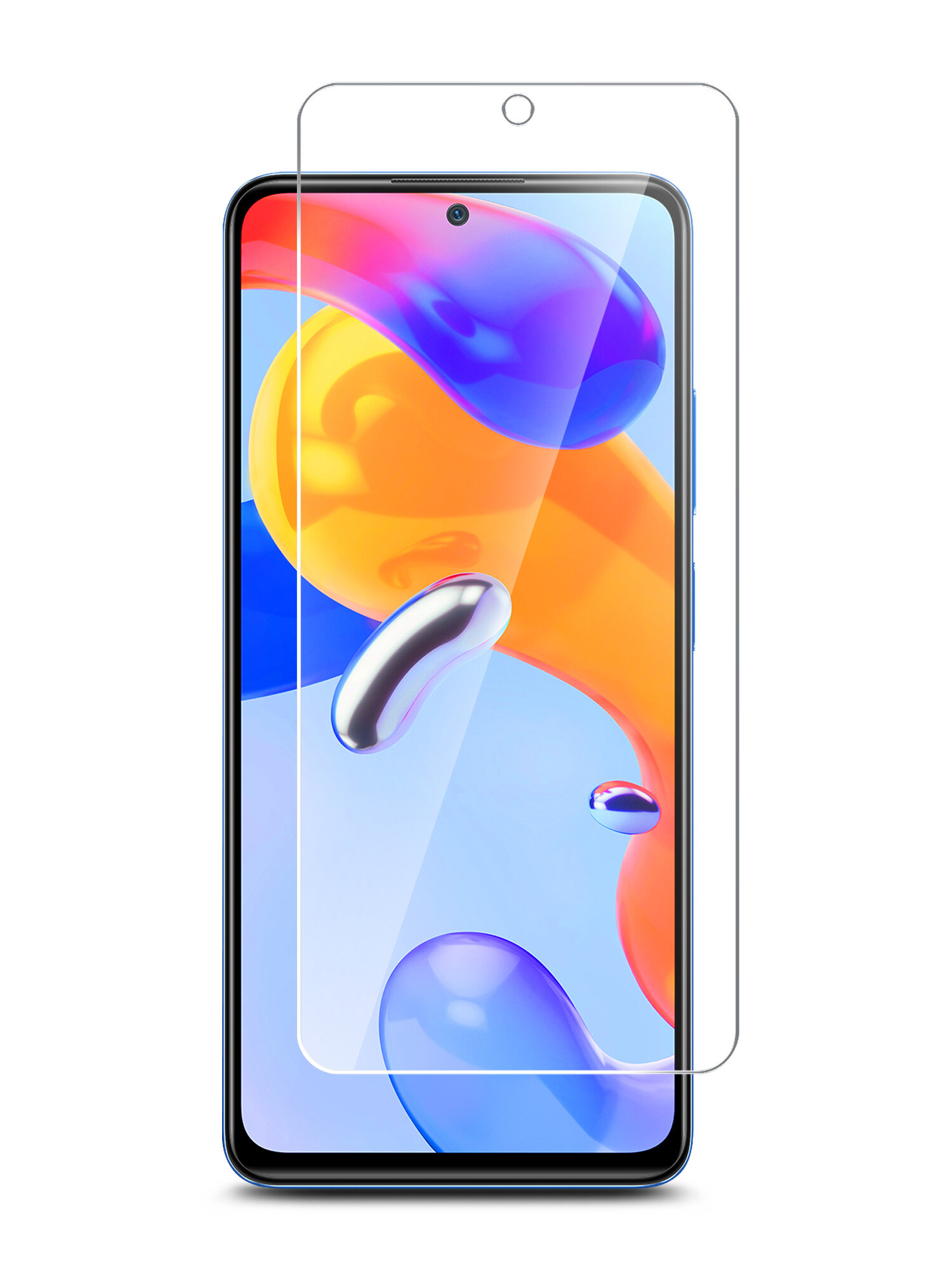 Защитное стекло на Xiaomi Redmi Note 11 / 11S ( Ксиоми Редми Нот 11 / 11С) Гибридное - пленка + стекловолокно прозрачное на Экран Hybrid Glass Brozo
