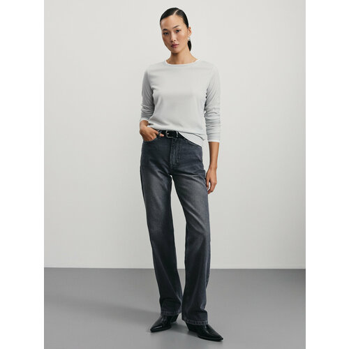 фото Джинсы классические zarina straight, размер 2xs (ru 40)/176, серый