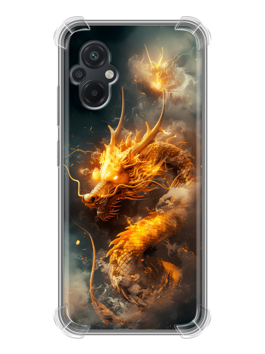 Чехол для Xiaomi Poco M5 с принтом Золотой дракон (Сяоми Поко М5)