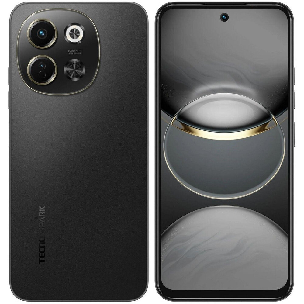 Смартфон Tecno Spark 30, 108Мп, Android 14, 6ГБ/128ГБ, черный