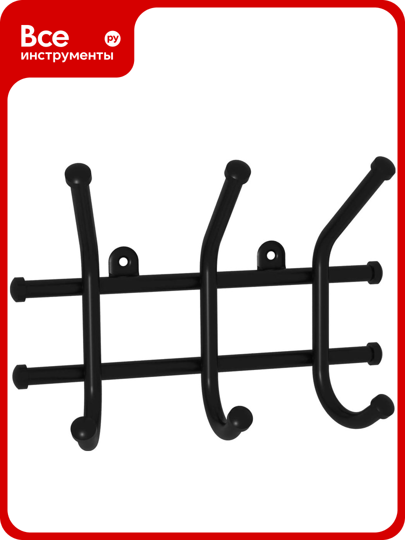 Настенная вешалка ЗМИ Норма 3 цвет черный ВН64Ч