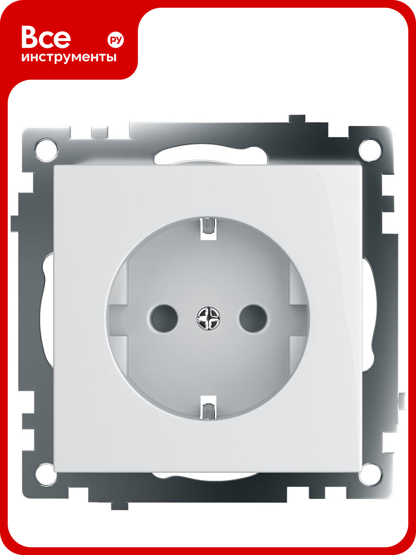 1 местная розетка STEKKER с заземлением механизм  GLS16 7110 01  с защитной шторкой  Катрин  белый 39304