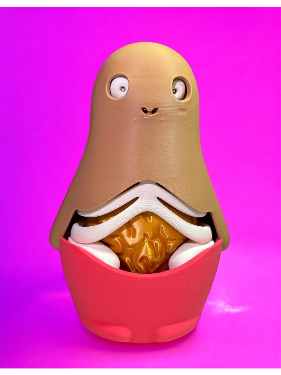 Матрешка - Muerta уникальная 13 см 10 элементов скелет сердце фигурка — фото 1