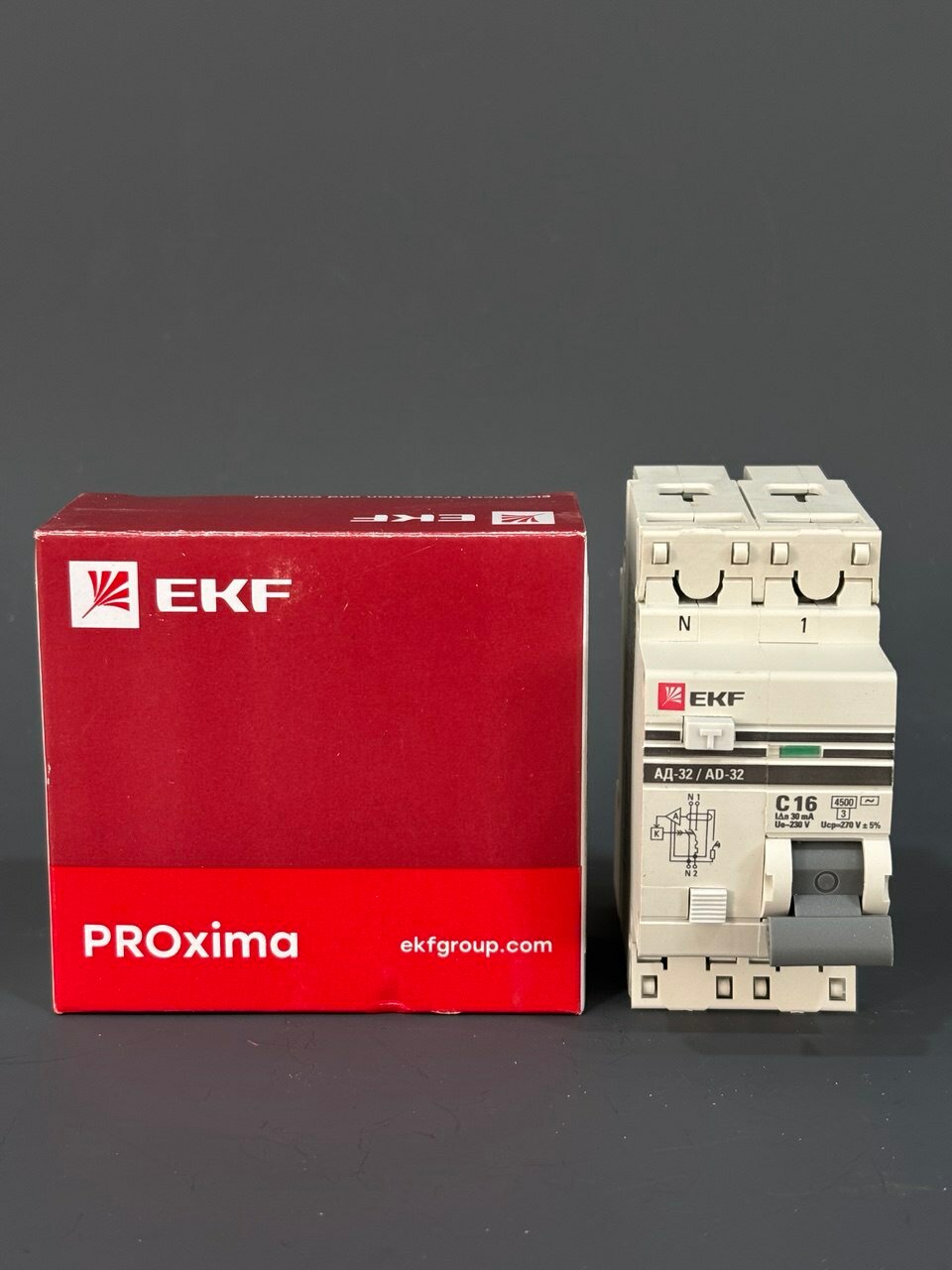 Дифференциальный автомат АД-32 1Р+N 16А/30мА (С тип АС) 45кА EKF PROXIMA