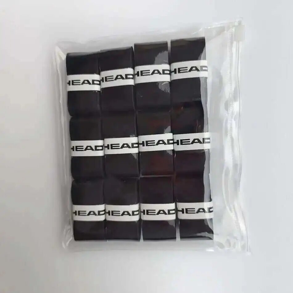 12 шт. Ручки для теннисных ракеток HEAD из искусственной кожи 12pcs Black