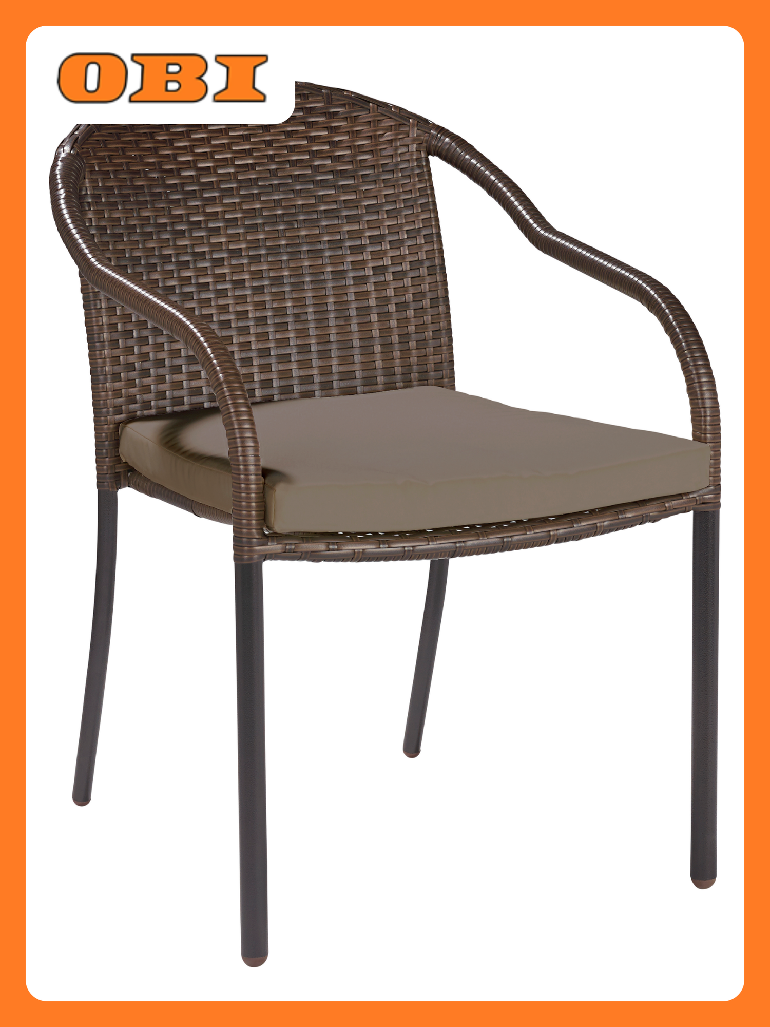 Садовое кресло Fazanda искусственный ротанг/металл коричневое