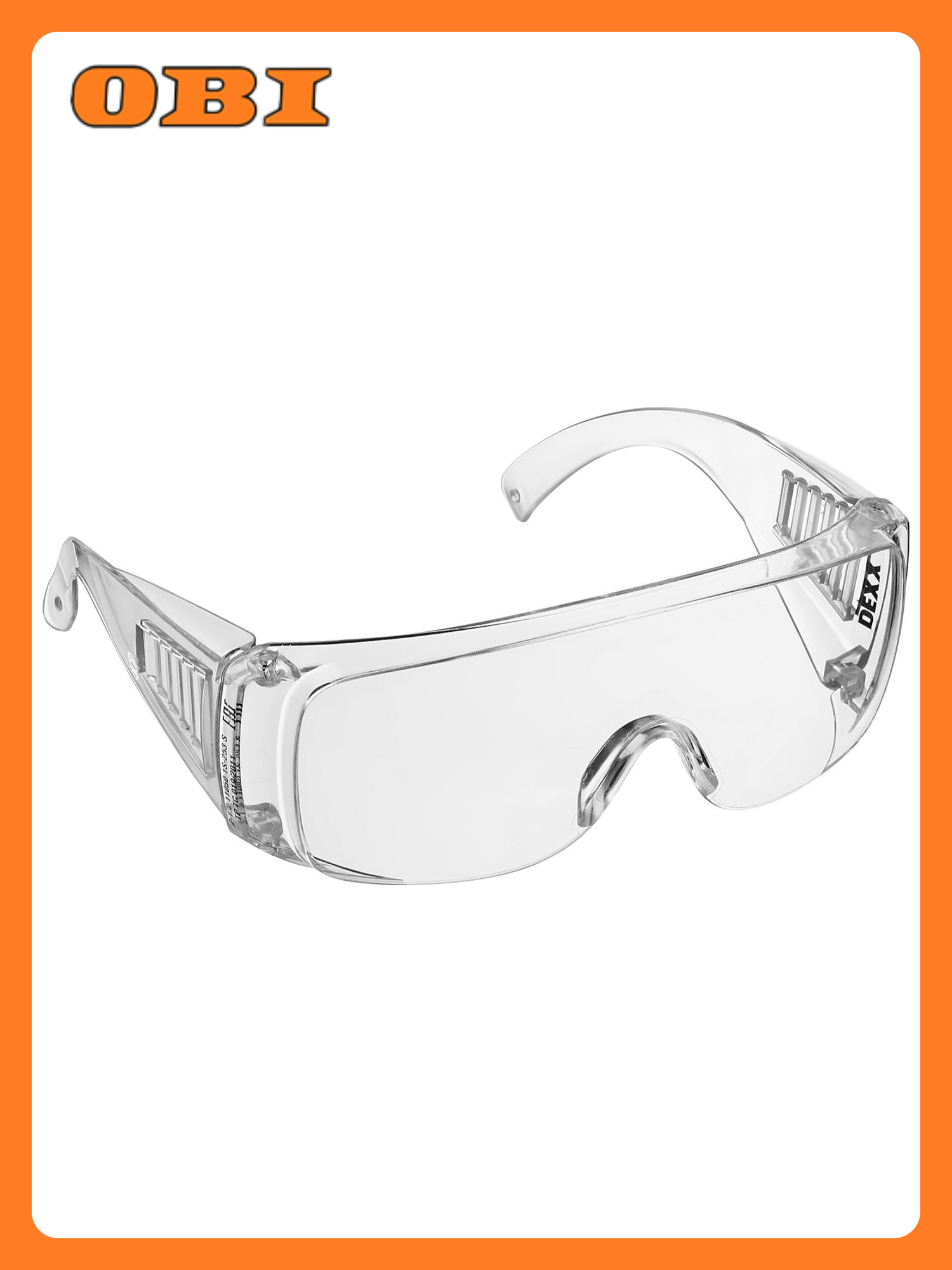 Защитные очки открытого типа с боковой вентиляцией DEXX прозрачные