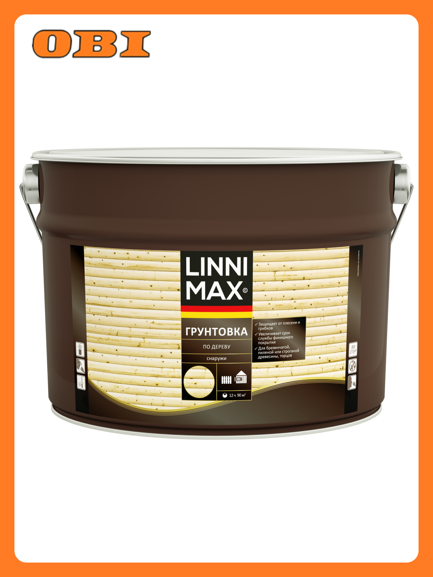 Грунтовка LINNIMAX для дерева антисептическая глубокого проникновения 9 л
