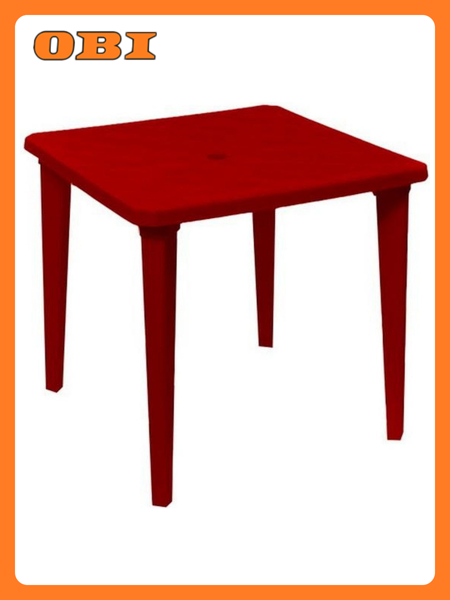 Стол  Стандарт Пластик   пластик  квадратный  красный  80 см x 80см x 71см