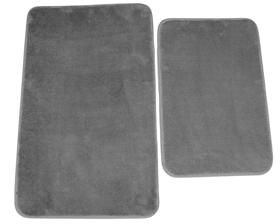 Коврики для ванной 50 х 80 см 40 х 60 см серый 2 шт полиэстер Комплект противоскользящих ковриков для ванной и туалета