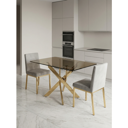 фото Стеклянный стол для кухни рим 10 бронза/красное золото (1000х700 мм) mebel apartment