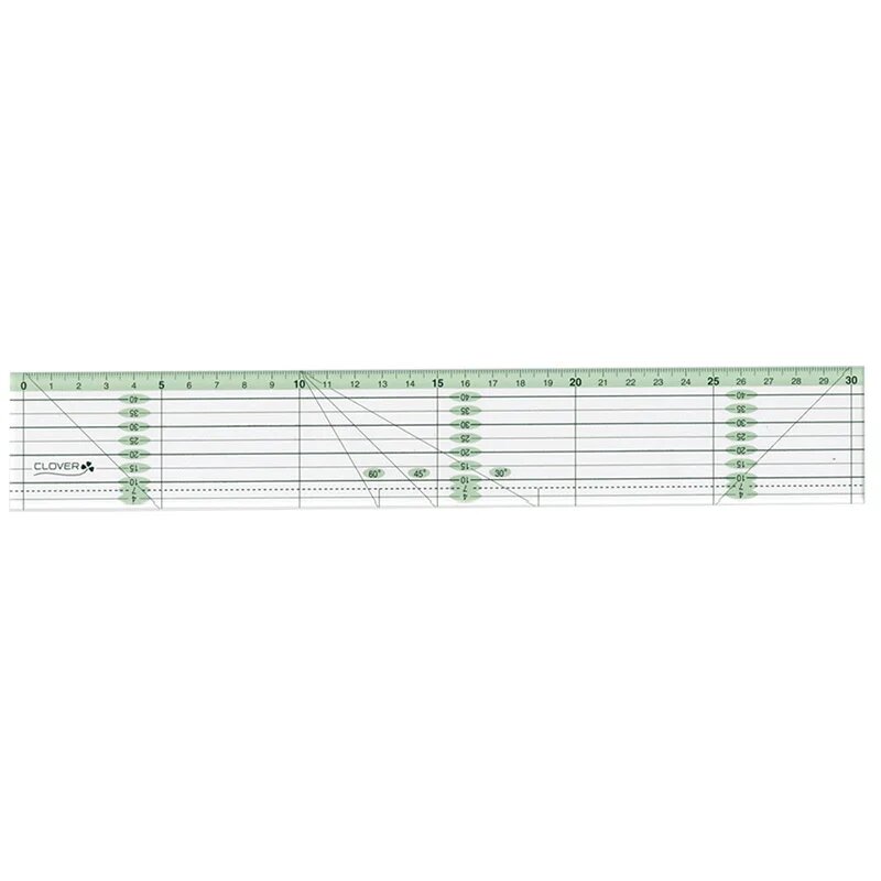 Линейка Clover 57-926, 5x30см, прозрачная