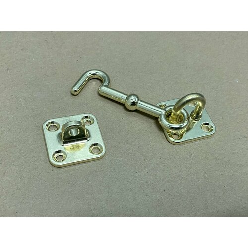 Крючок накидной 75мм металлический декоративный, для дверей и окон, Золото