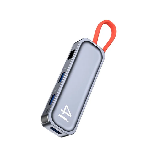 Многофункциональный хаб Rock TR05 4 in 1 Type-C to RJ45 Multi-function Docking Station серый 1423₽