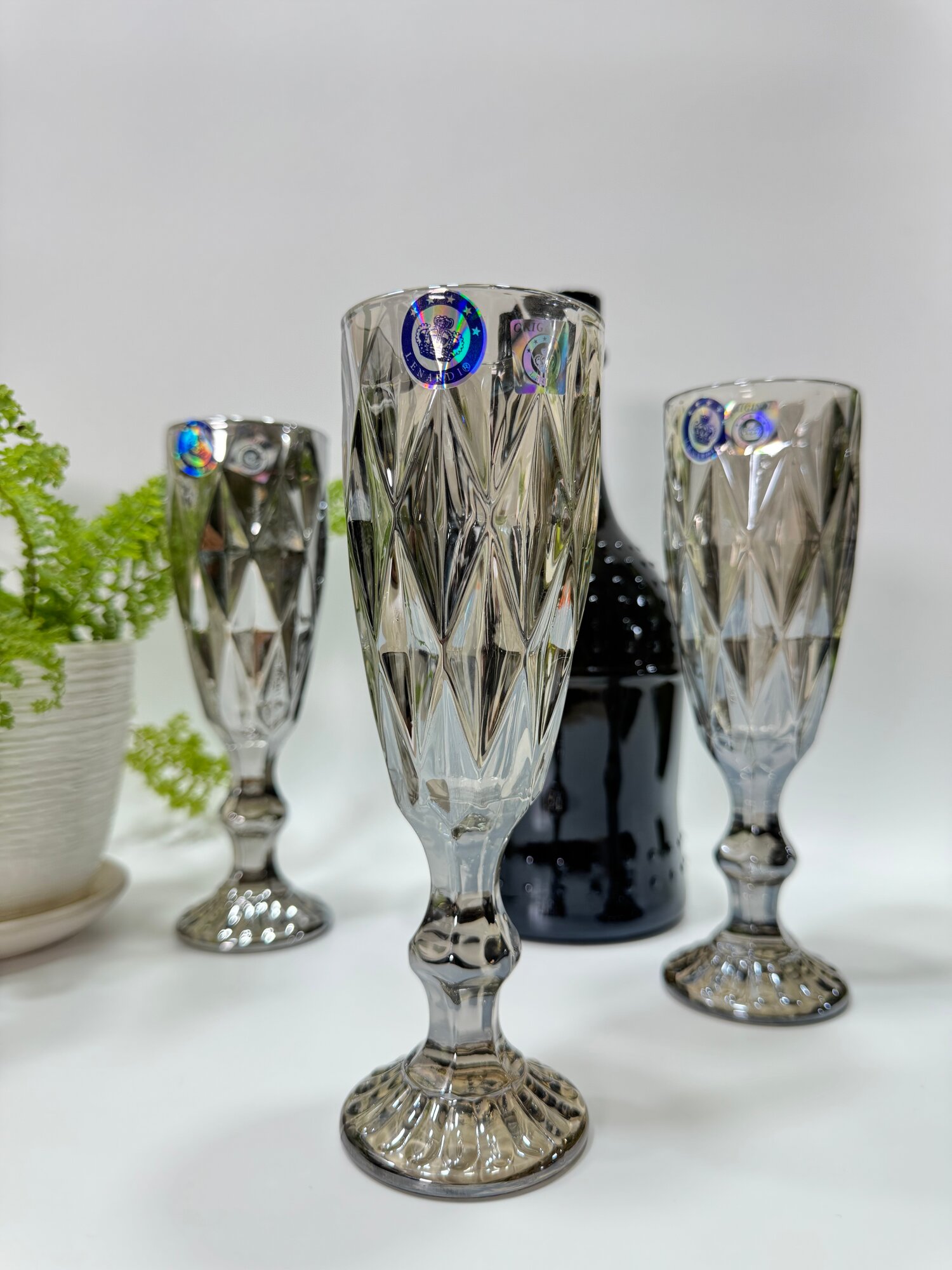 Набор фужеров, набор бокалов, LENARDI 588-426 большой ромб SILVER