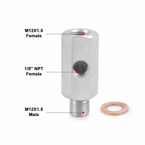 Соединитель датчика давления масла с боковыми отверстиями из нержавеющей стали, 1/8 дюйма NPT, гнездовой адаптер для M12 M10 M14, адаптер для манометра линии подачи, M10x1.5