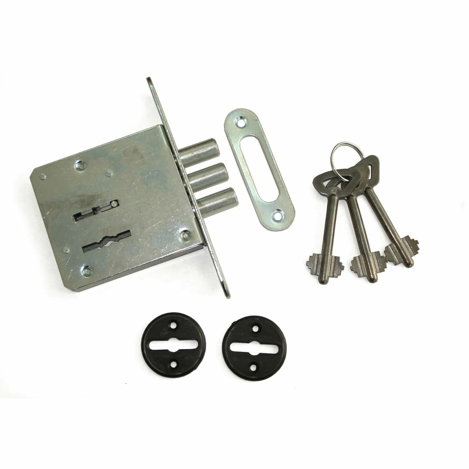 Замок врезной ЗВ 8-6А Ижевск, сувальдный, 3 ключа, 1 прямоугольный ригель — фото 1