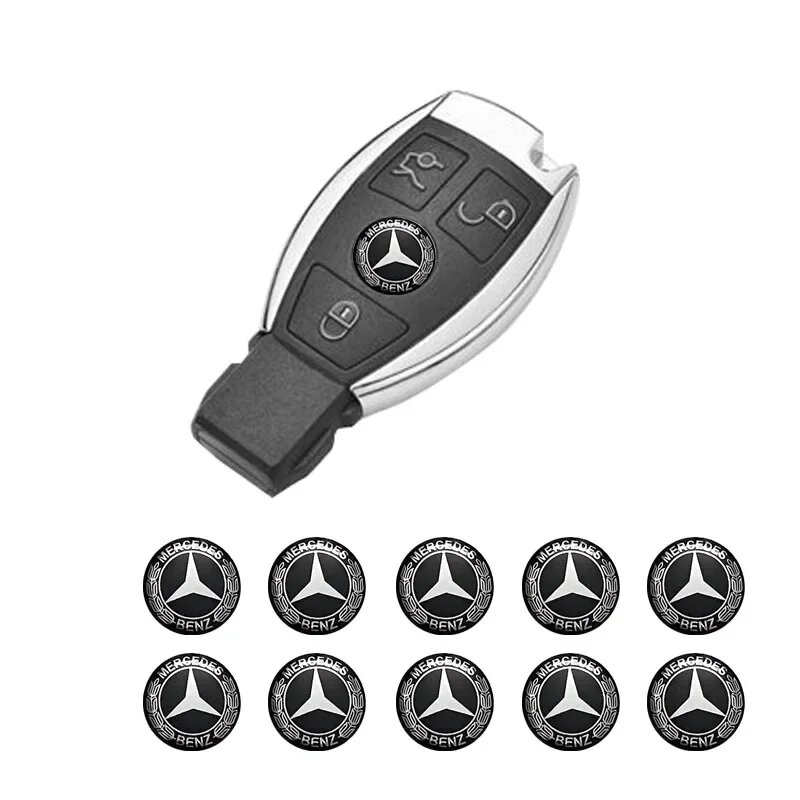 Наклейки на ключи автомобиля, эмблема, аксессуары для Mercedes Benz AMG E S C A B Class GLE GLS CLS GLC CLA GLA GLK GLB W205 W206 W221, 10Pcs For Black