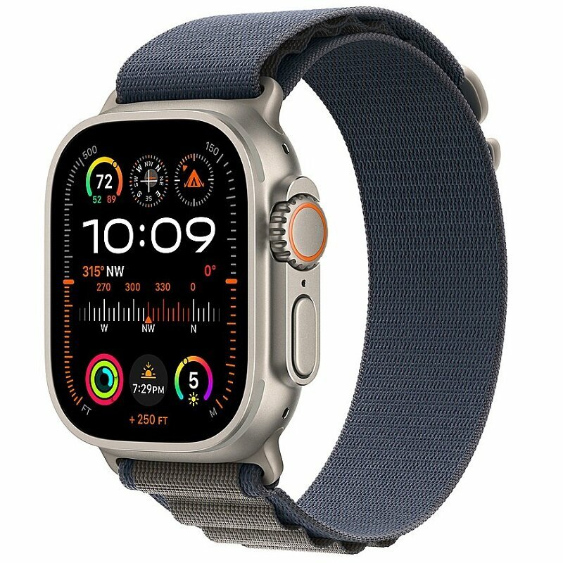 Умные часы Apple Watch Ultra 2 GPS + Cellular, 49mm Titanium Case with Blue Alpine Loop - Small