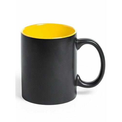 Кружка BAFY, черный с желтым, 350мл, 9,6х8,2см, тонкая керамика