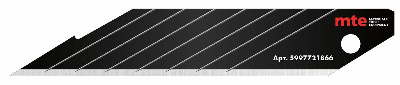 Лезвие для ножа ломкое черное 18MM угол 30ГР (10 шт)