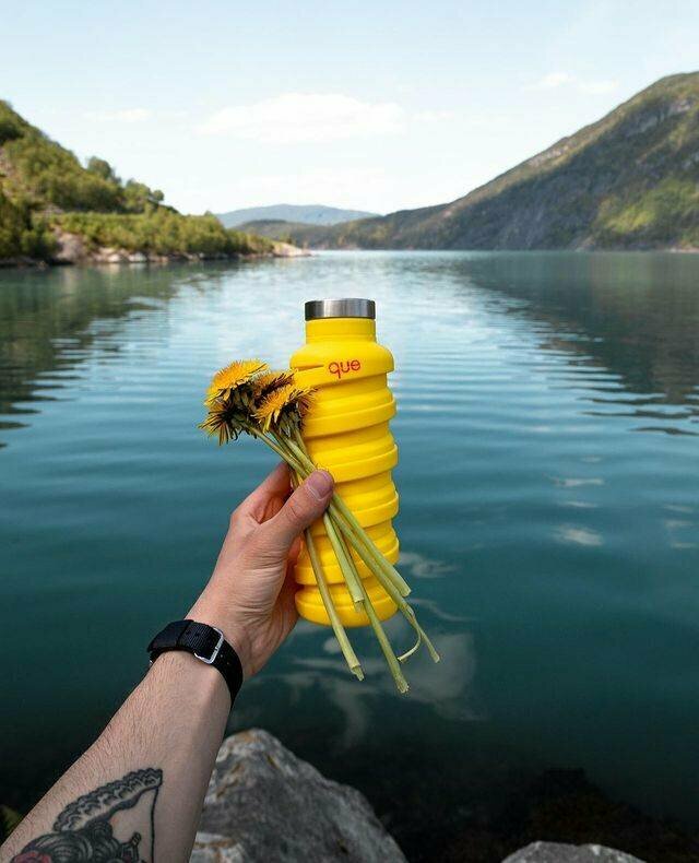 Бутылка складная Que 592 мл, цвет: Citrus Yellow