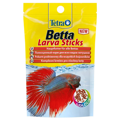 Корм сухой Tetra Betta Larva Sticks в форме мотыля для петушков и других лабиринтовых рыб (5 г)