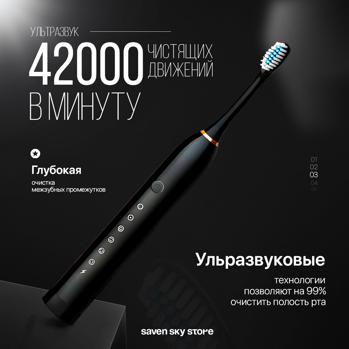 Зубные Щетки Электрические Электрическая зубная щетка IPX-7, цвет розовая. Для взрослых и детей 6 уникальных режимов и 4-мя насадками.