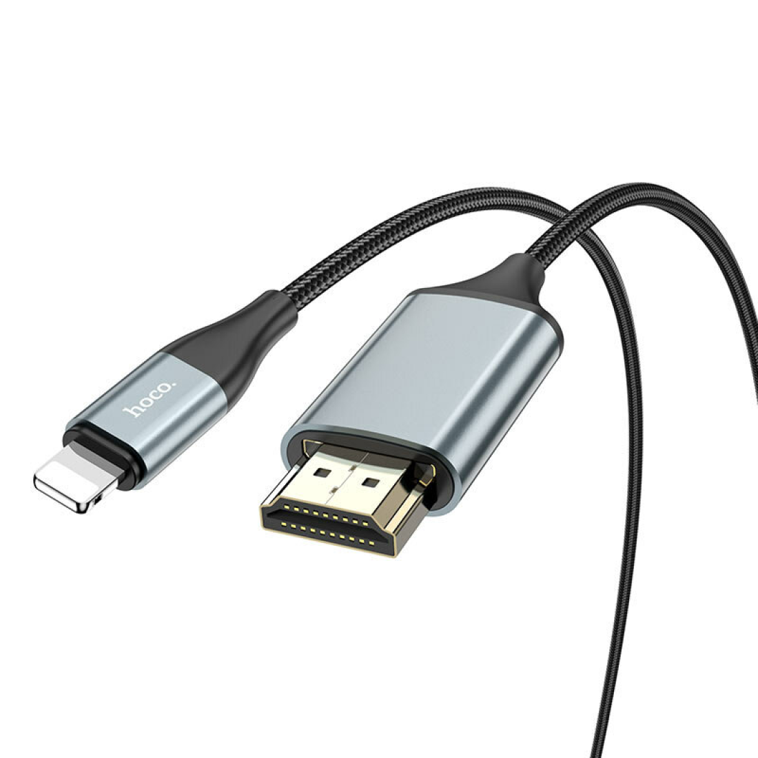 HDMI кабель на Lightning, UA15, HOCO, металлический серый