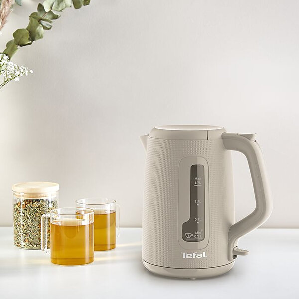 Чайник Tefal Morning KO2M0B10, пластик, 2.4 л, мощность 2400Вт, бежевый — фото 1